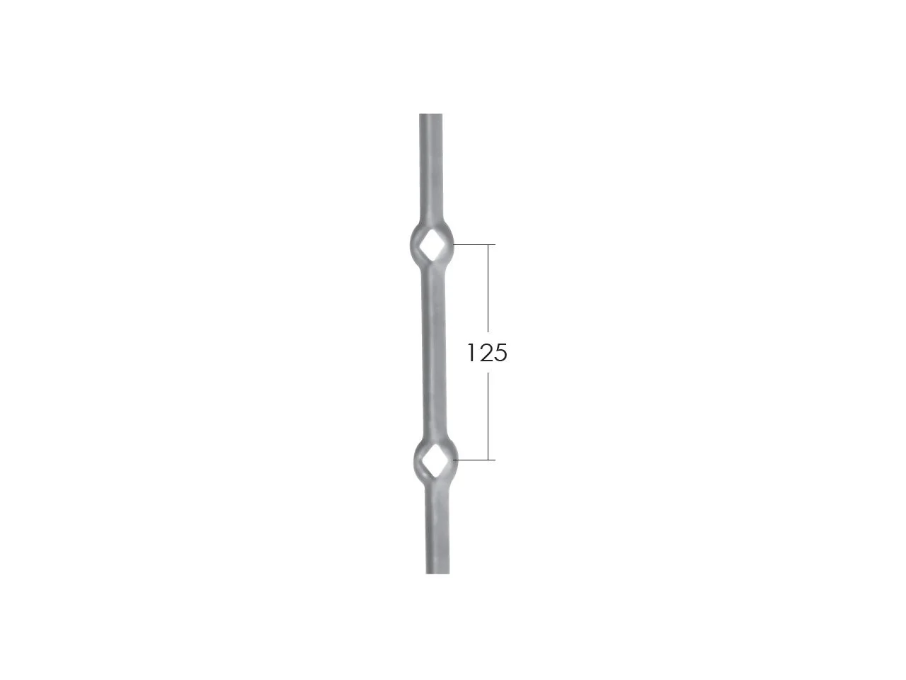 Stalowy pręt do krat 14x14 mm 2000 mm