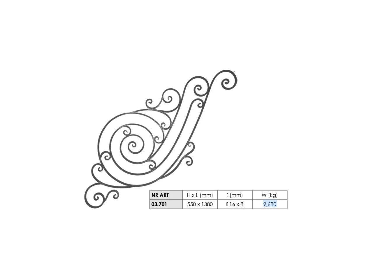 Rozeta Kuta 550x1380 mm