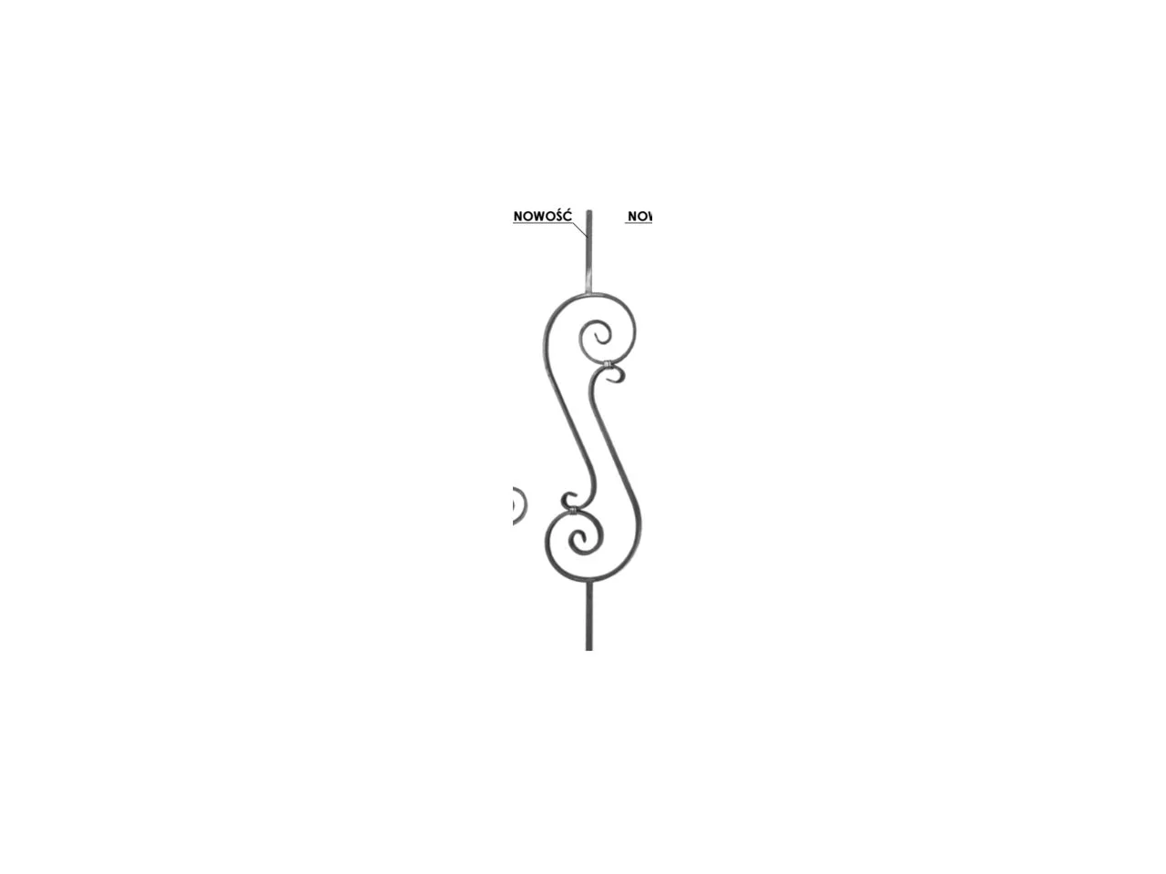 Tralka Prosta Ozdobna 12x12 mm 950x190 mm