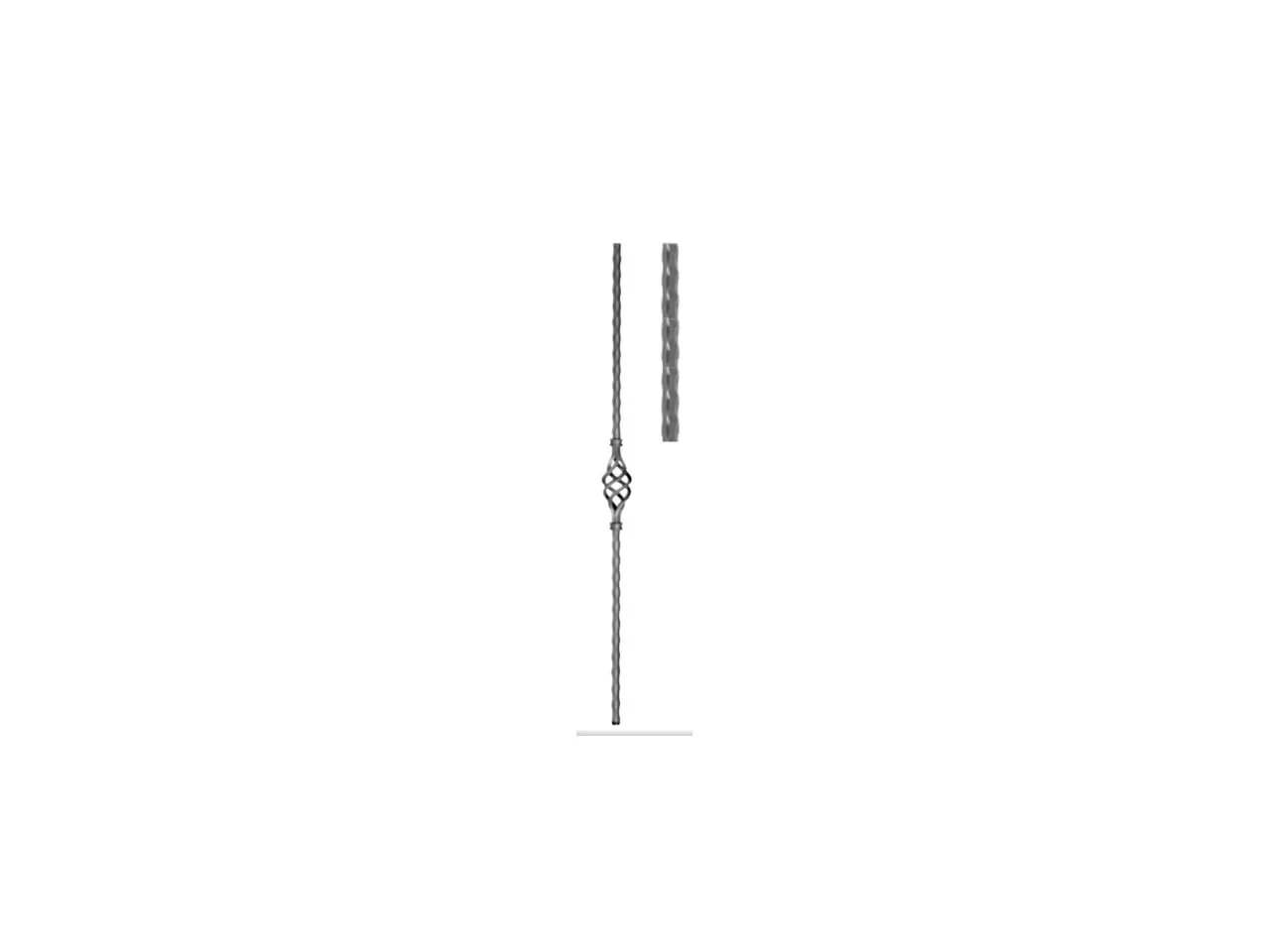 Tralka prosta grawerowana z koszykiem 12x12 mm 950 mm