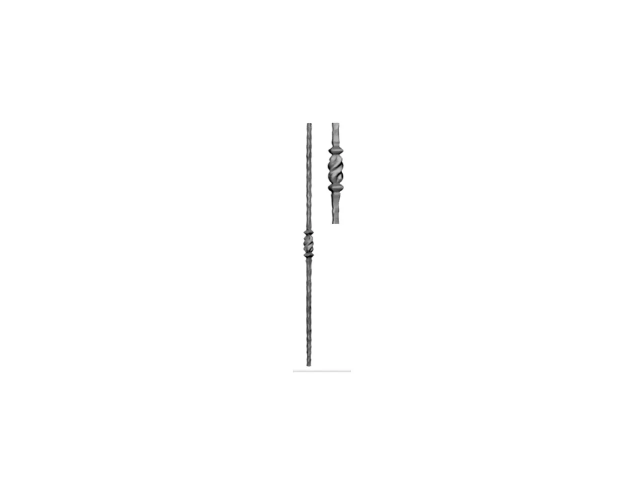 Tralka prosta ozdobna młotkowana 14x14 950 mm