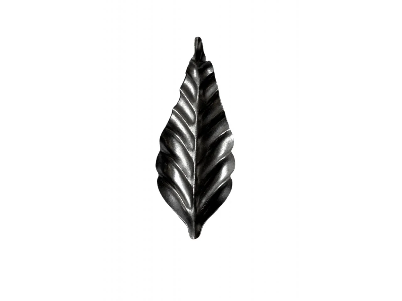 Stalowy liść kuty fala duży 170x66 mm