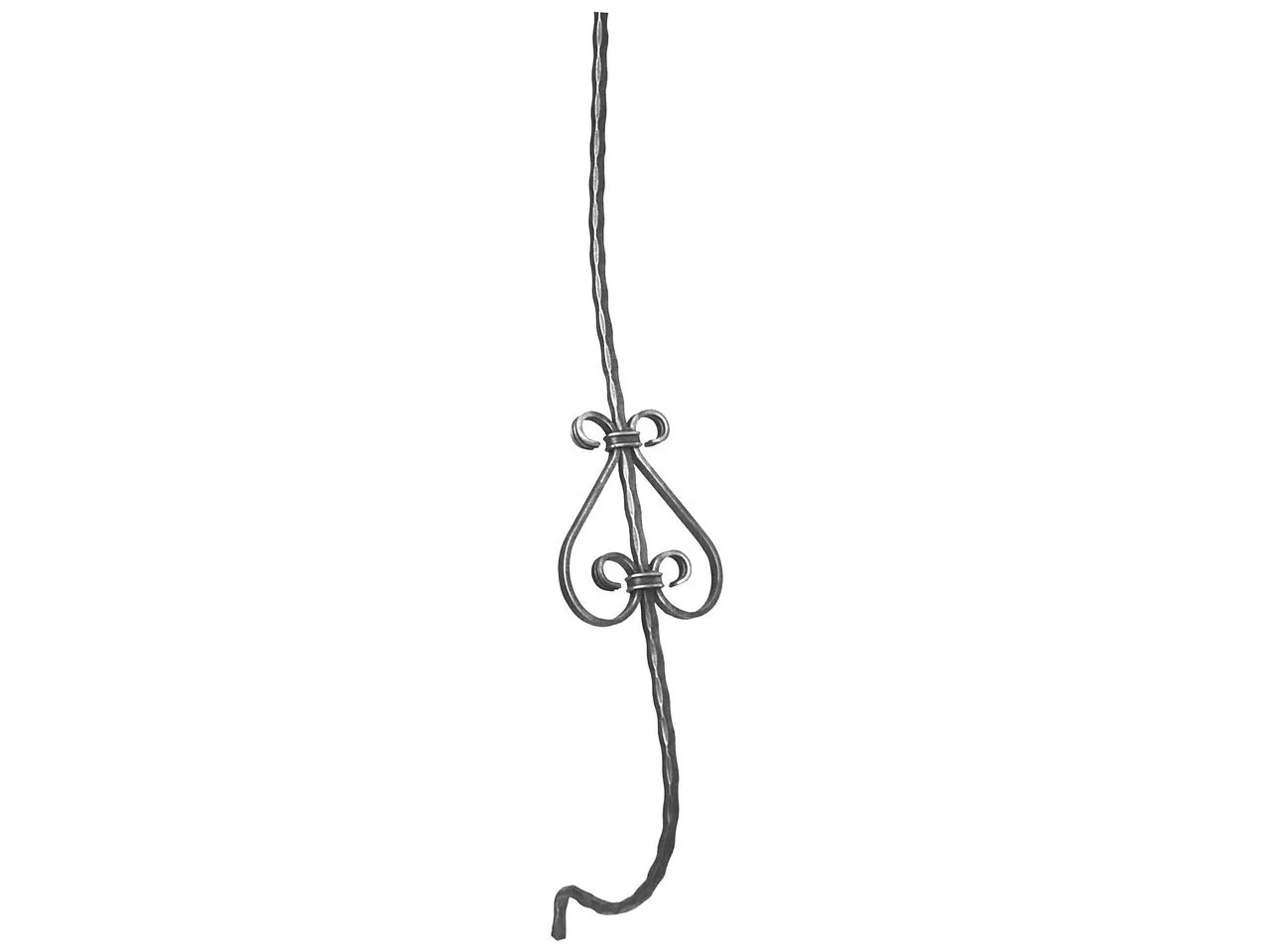 Tralka kuta gięta młotkowana 12x12 mm 920x135 mm