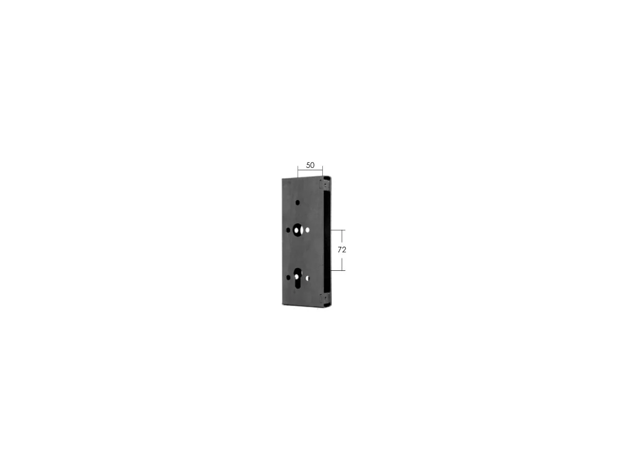 Wyrób kuty: Kaseta stalowa do furtki i bramy 215x85x25 mm