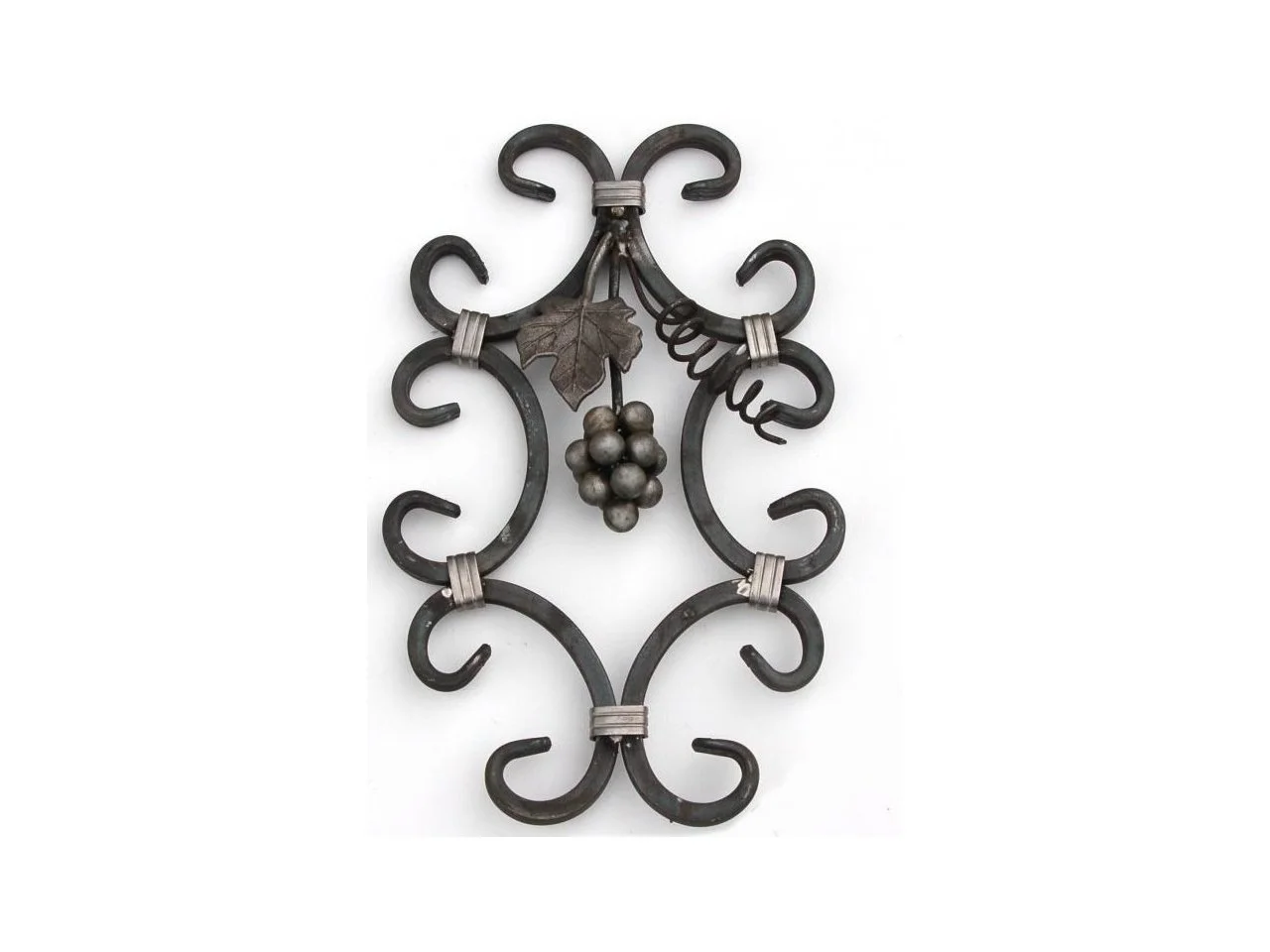 Wyrób kuty: Kuta rozeta stalowa ornament winogrono 420x250 mm