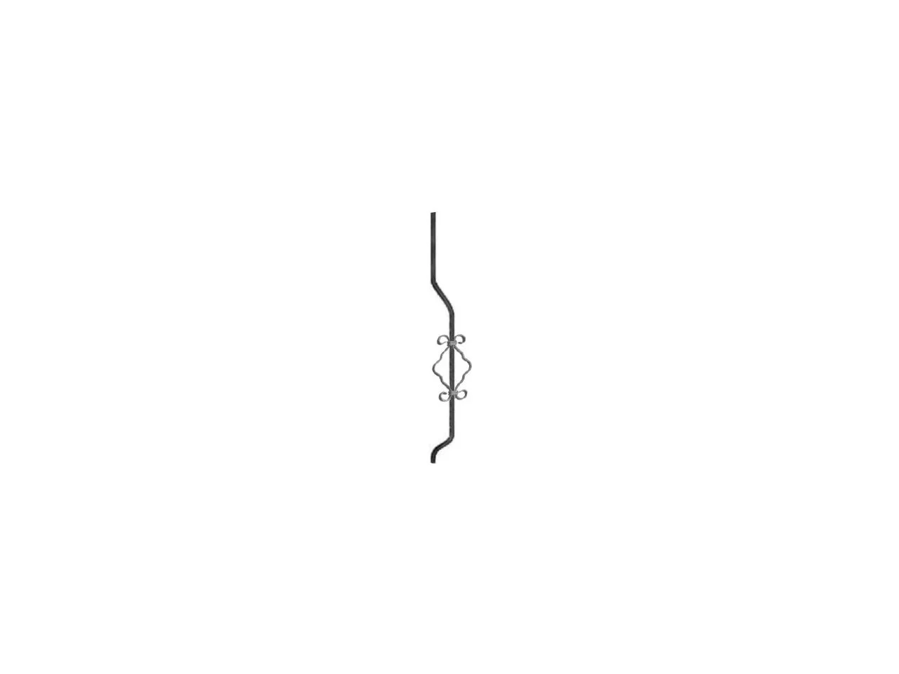 Wyrób kuty: Kuta tralka balustradowa hiszpan ozdobna 900x150 mm 12x12 mm