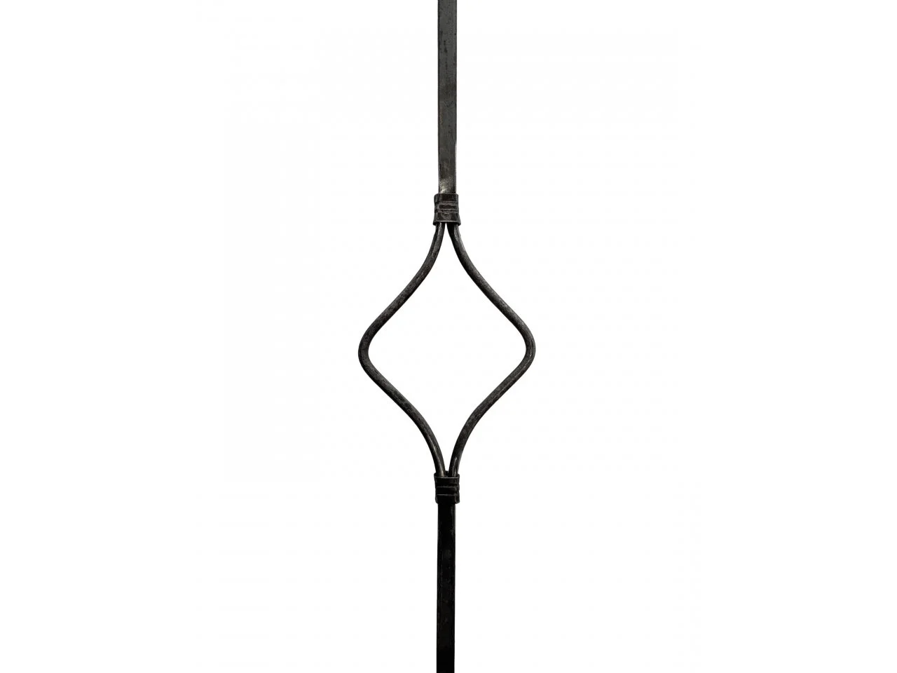 Wyrób kuty: Kuta tralka balustradowa ozdobna romb 12x12 mm 950x100 mm
