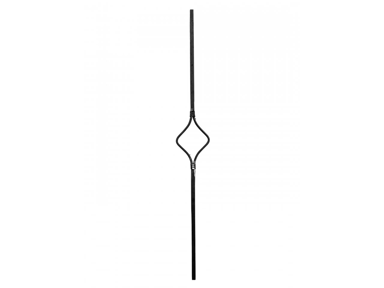 Wyrób kuty: Kuta tralka balustradowa ozdobna romb 12x12 mm 950x100 mm