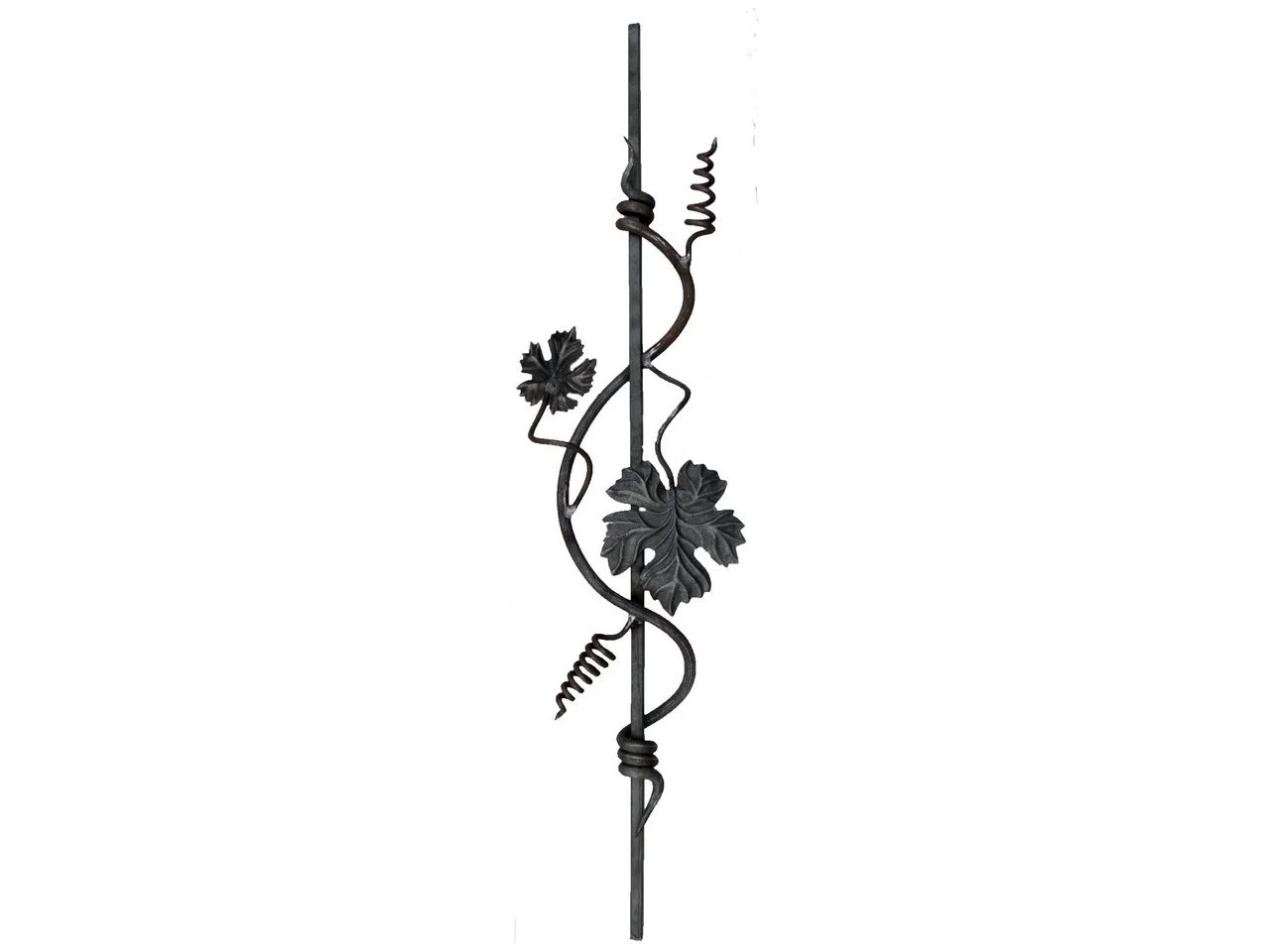 Wyrób kuty: Kuta tralka balustradowa z liśćmi winogrona 12x12 mm 950 mm