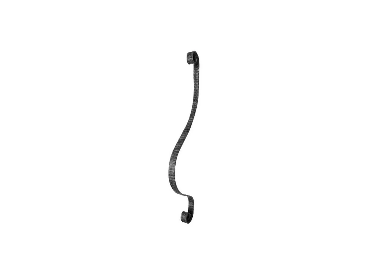 Wyrób kuty: Kuta tralka balustradowa z płaskownika grawerowanego 950x135 mm 30x5 mm