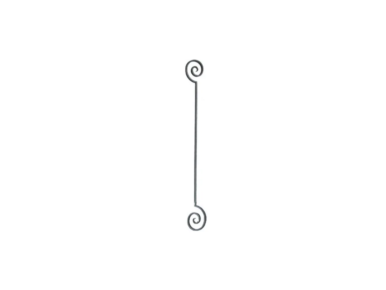 Wyrób kuty: Kuta tralka balustradowa ze spiralą 12x12 mm 950 mm