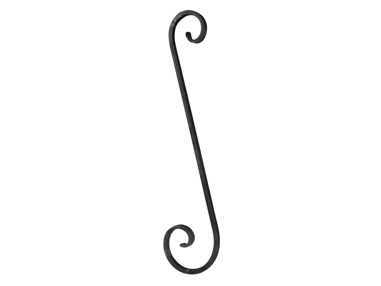 Wyrób kuty: Kuta tralka gięta gładka 12x12 mm 750x200 mm