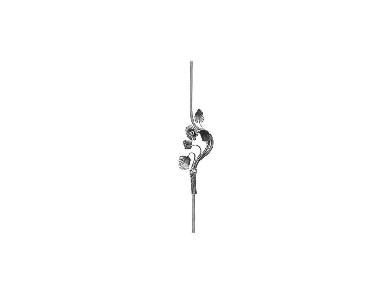 Wyrób kuty: Kuta tralka ozdobna Kalia 12x12 mm 950x200 mm
