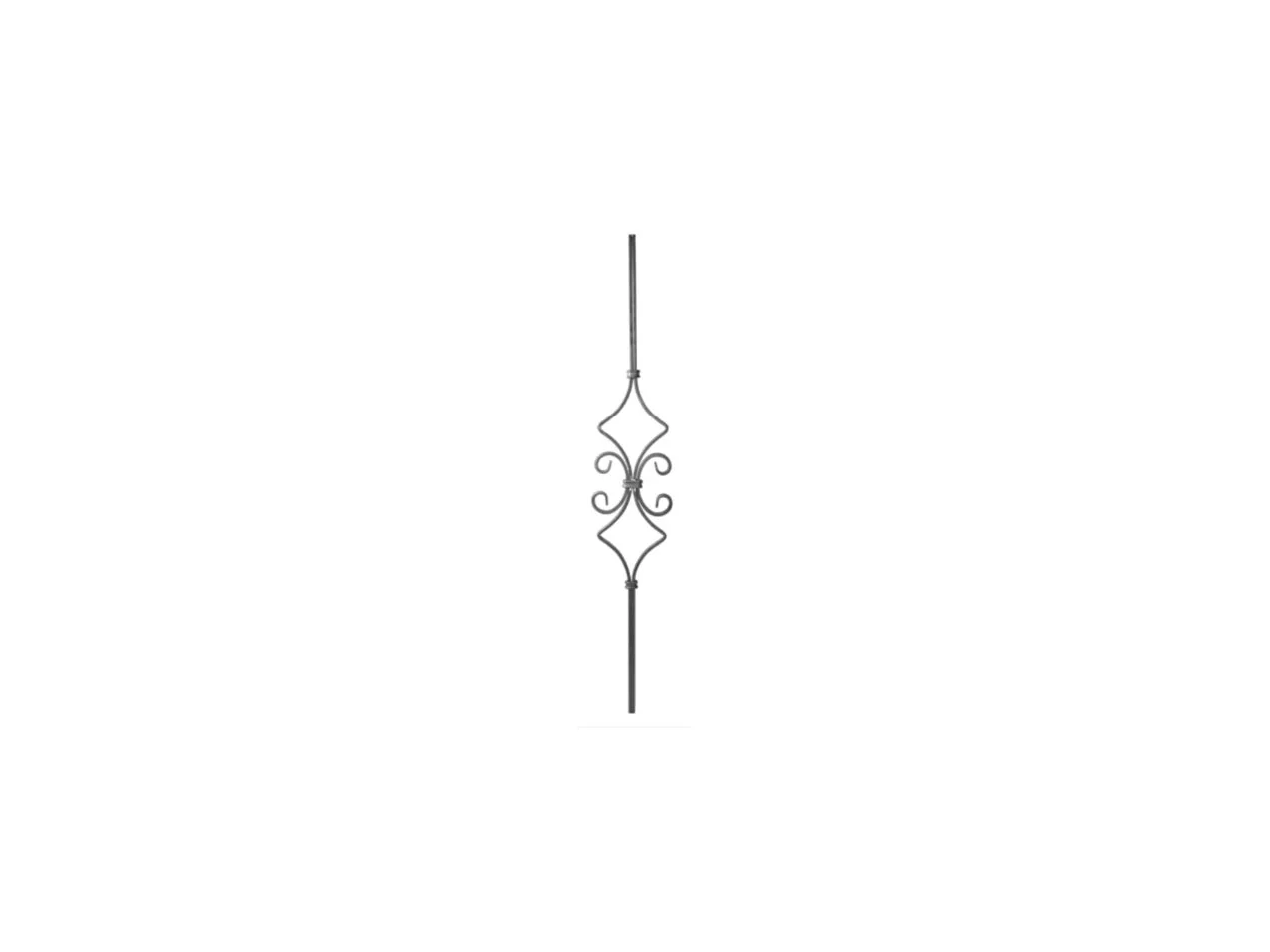 Wyrób kuty: Kuta tralka prosta ozdobna do balustrad 12x12 mm 950x155 mm