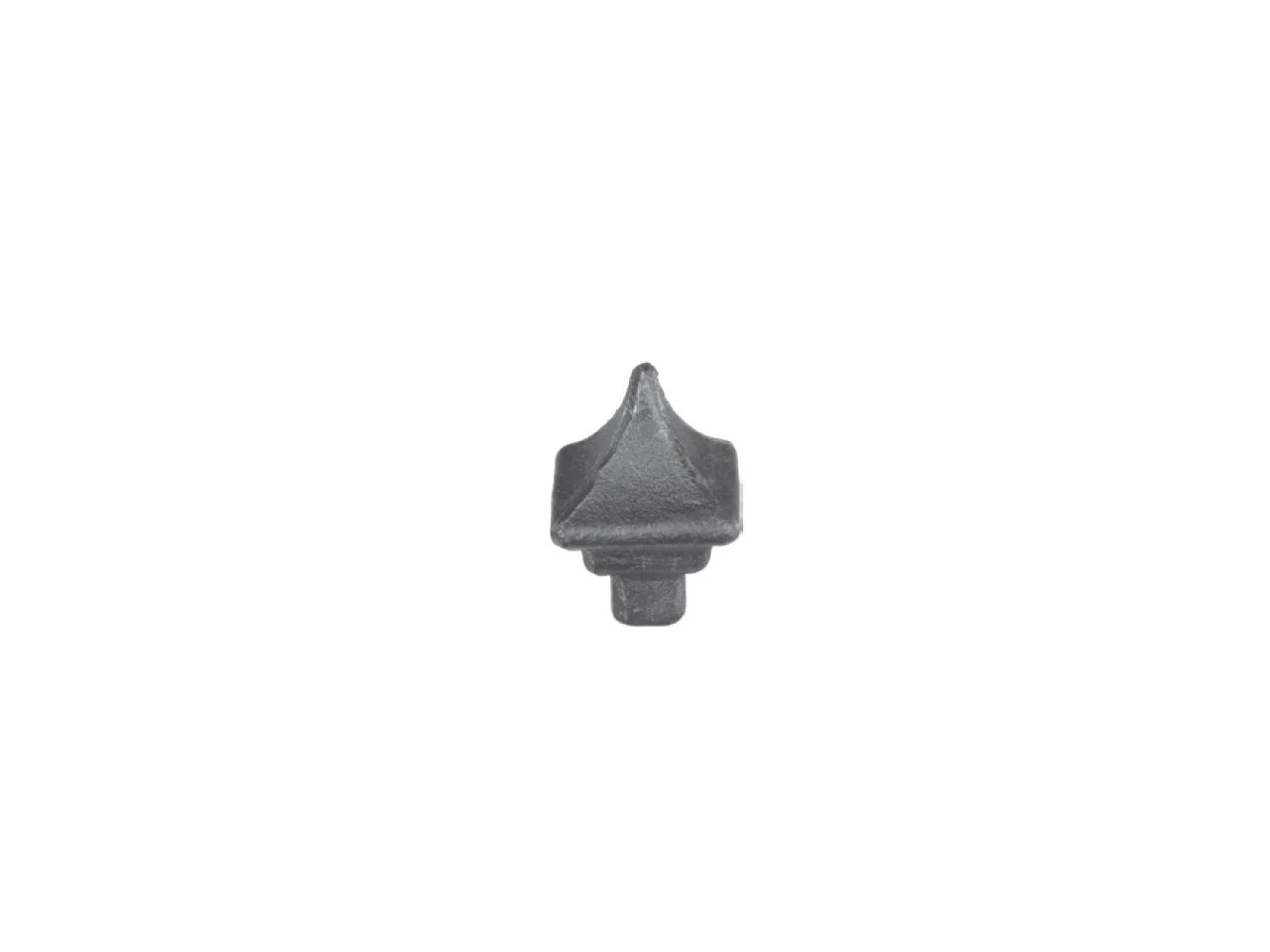 Wyrób kuty: Kuty grot ogrodzeniowy szpic klasyczny 57x38 mm na pręt 16x16 mm