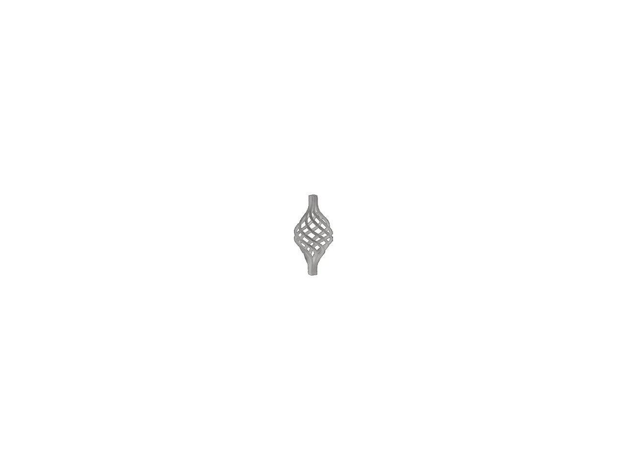Wyrób kuty: Kuty koszyk ozdobny stalowy cebulka do tralek 15x15 mm 140x75 mm