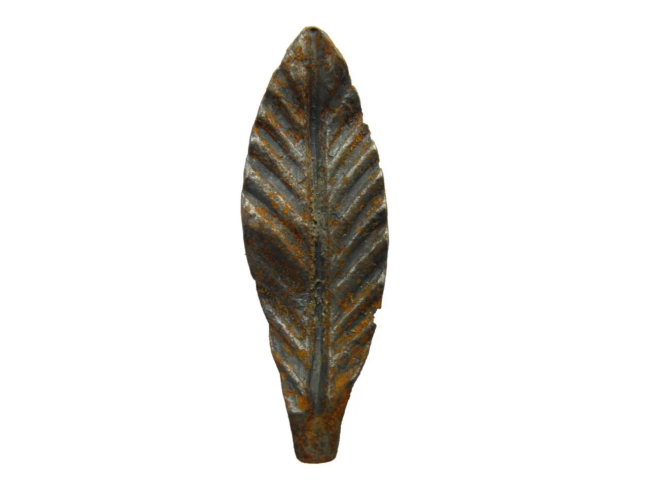 Wyrób kuty: Kuty liść stalowy laurowy zdobniczy do balustrad i ogrodzeń 115x45 mm