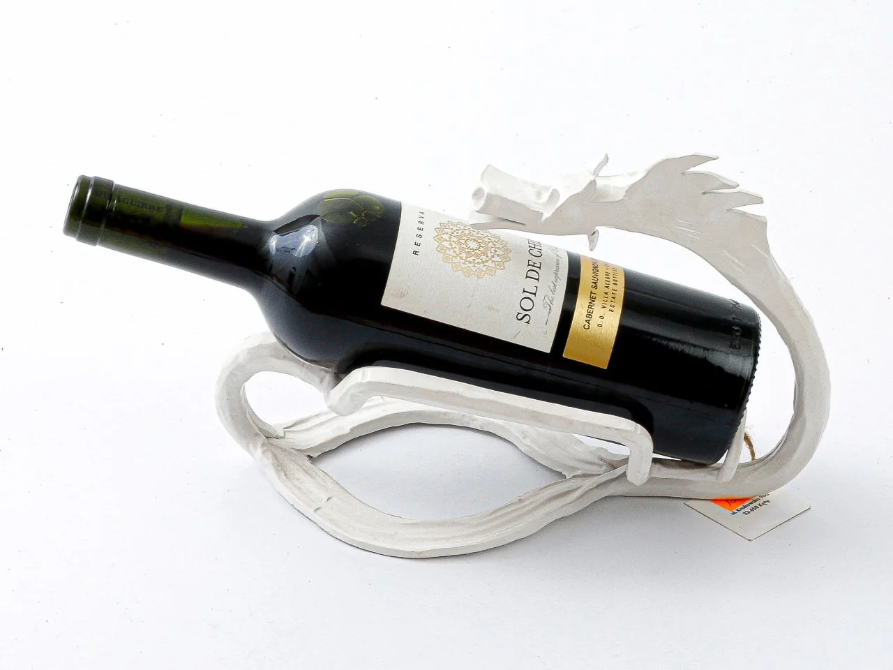 Wyrób kuty: Kuty Metalowy Stojak na Wino w Formie Smoka
