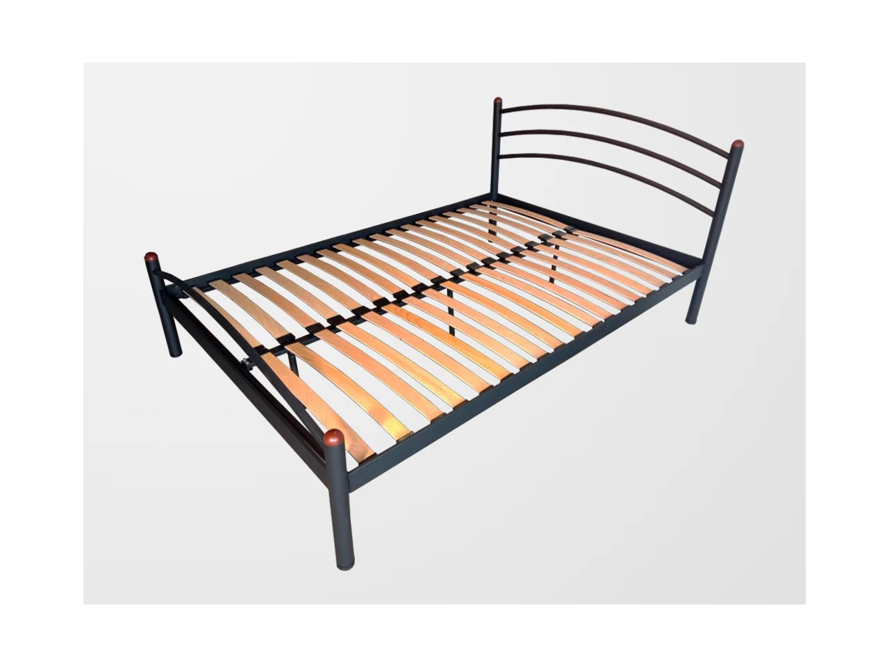 Wyrób kuty: Łóżko metalowe kute 160x200 cm, design minimalistyczny, profilowane wezgłowie