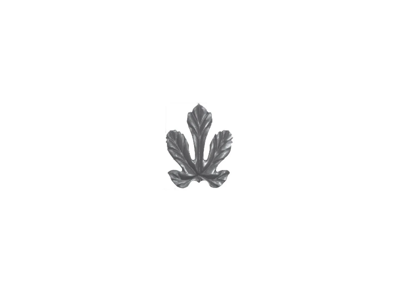 Wyrób kuty: Metalowy liść kuty figowiec ozdobny 140x110 mm