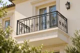 Kuta balustrada balkonowa ornamentalna, model BKZ68 — aranżacja w nowej przestrzeni. Wizualizacja AI.