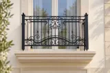 Kuta balustrada balkonowa z ornamentyką klasyczną, model sx45 — aranżacja w nowej przestrzeni. Wizualizacja AI.
