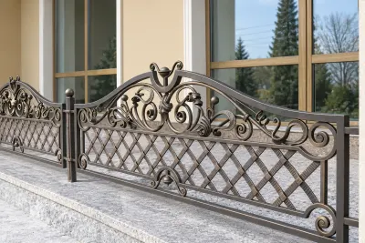 Kuta balustrada klasyczna z ornamentyką barokową, model sc44 — odtworzone ujęcie oryginalne. Wizualizacja AI.