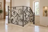 Kuta balustrada schodowa z ornamentem floralnym, model BKW35 — aranżacja w nowej przestrzeni. Wizualizacja AI.