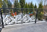 Kuta balustrada zewnętrzna ornamentalna z motywami fauny i flory, model sx51 — odtworzone ujęcie oryginalne. Wizualizacja AI.