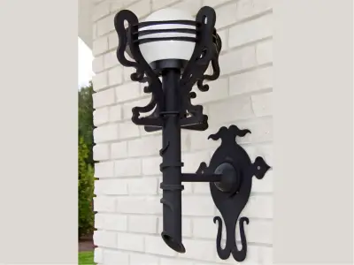 Wyrób kuty: Kuta Lampa Ścienna Ornamentacyjna Elewacyjna