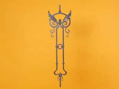 Wyrób kuty: Kuta sztacheta balustradowa ozdobna z różami 26.5 cm 950 mm
