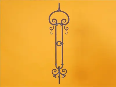 Wyrób kuty: Kuta sztacheta balustradowa ozdobna z różami 950 mm