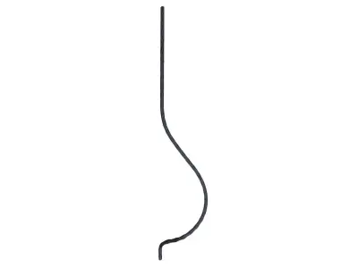 Wyrób kuty: Kuta tralka balustradowa gięta gładka 920x160 mm 12x12 mm