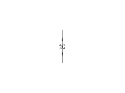 Wyrób kuty: Kuta tralka balustradowa ozdobna 12x12 mm 950x170 mm