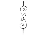 Wyrób kuty: Kuta tralka balustradowa ozdobna 12x12 mm 950x190 mm