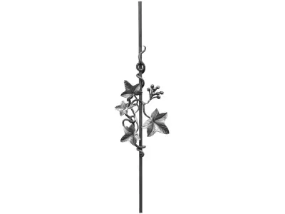 Wyrób kuty: Kuta tralka balustradowa ozdobna Bluszcz 950x250 mm fi 12 mm