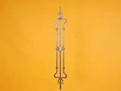 Wyrób kuty: Kuta tralka balustradowa ozdobna do schodów i tarasów 950 mm
