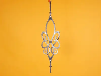 Wyrób kuty: Kuta tralka balustradowa ozdobna wycinana laserowo 25 cm 950 mm