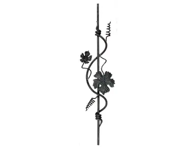 Wyrób kuty: Kuta tralka balustradowa z liśćmi winogrona 12x12 mm 950 mm