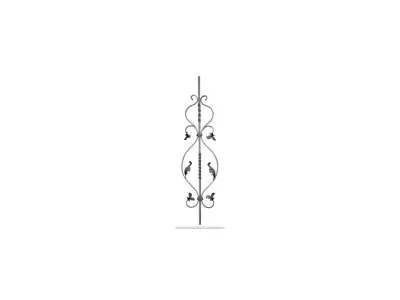 Wyrób kuty: Kuta tralka prosta ozdobna do balustrad 12x12 mm 900x230 mm