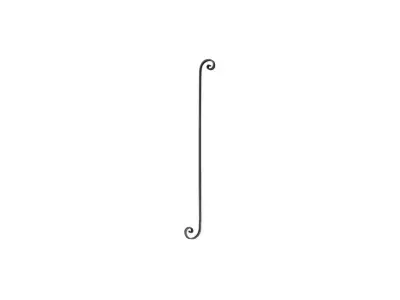 Wyrób kuty: Kuta tralka prosta z rozkuciem do balustrad 12x12 mm 950 mm
