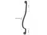 Wyrób kuty: Kuta tralka stalowa ozdobna z płaskownika 30x5 mm 900x155 mm