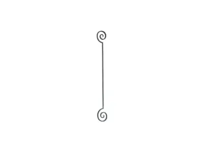 Wyrób kuty: Kuta tralka stalowa prosta ze spiralą 12x12 mm 950 mm