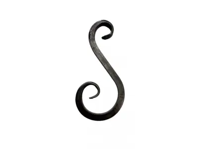 Wyrób kuty: Kuty element ozdobny eska do ogrodzeń i balustrad 180x90 mm 12x12 mm