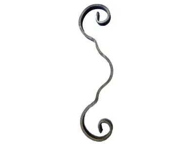 Wyrób kuty: Kuty element ozdobny hiszpan do bram i ogrodzeń 250x75 mm 12x6 mm