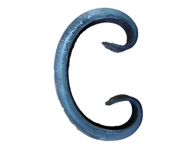 Wyrób kuty: Kuty element ozdobny typu C do bram i ogrodzeń 120x75 mm 12x12 mm