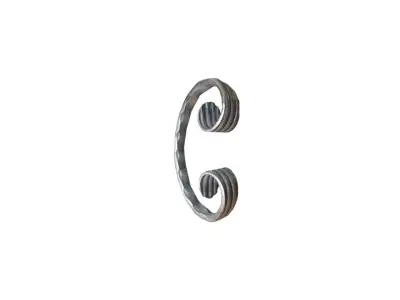 Wyrób kuty: Kuty element ozdobny w kształcie litery C młotkowany 100x60 mm 12x6 mm