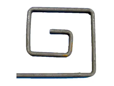 Wyrób kuty: Kuty element skrętny grek ozdobny 120x100 mm 12x6 mm