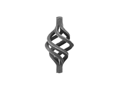 Wyrób kuty: Kuty koszyk ozdobny cebulka do pręta 16x16 mm 145x65 mm