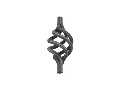 Wyrób kuty: Kuty koszyk ozdobny cebulka do tralek balustradowych 12x12 mm 130x60 mm